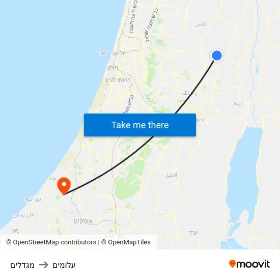 מגדלים to עלומים map