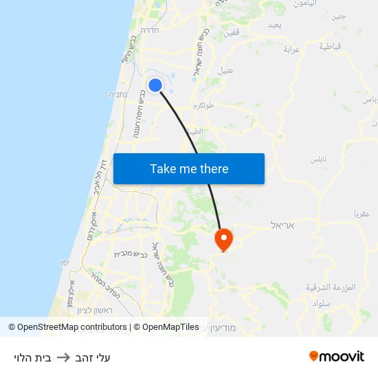 בית הלוי to עלי זהב map