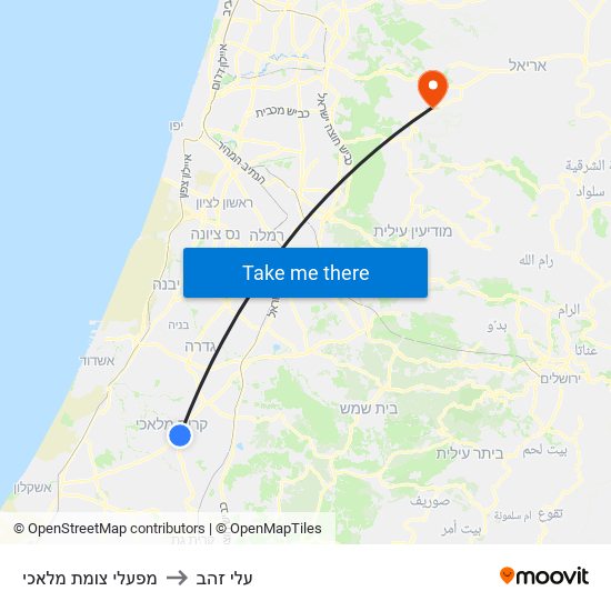 מפעלי צומת מלאכי to עלי זהב map