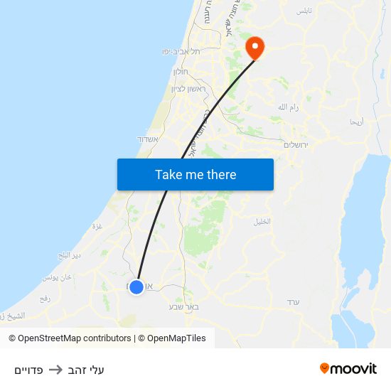 פדויים to עלי זהב map