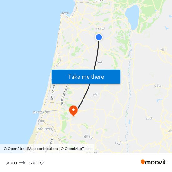 מזרע to עלי זהב map