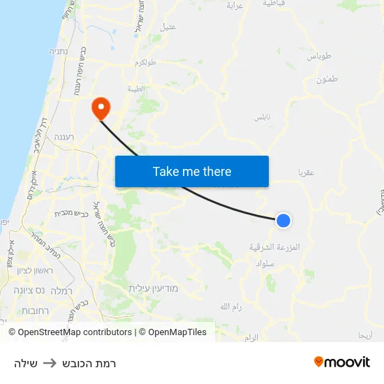 שילה to רמת הכובש map