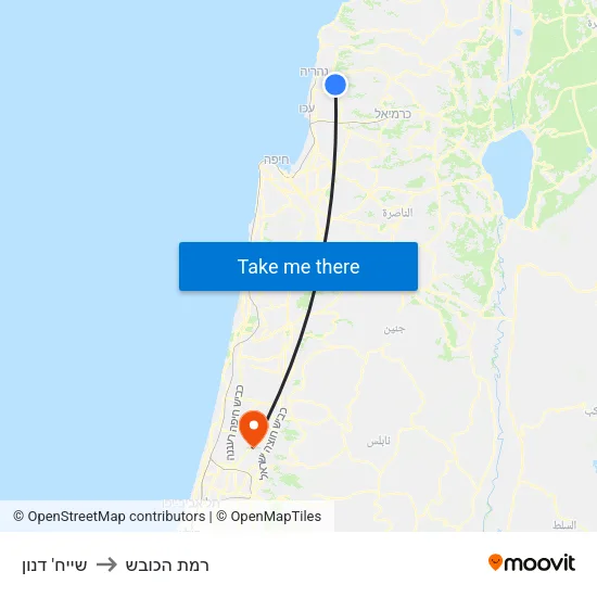 שייח' דנון to רמת הכובש map