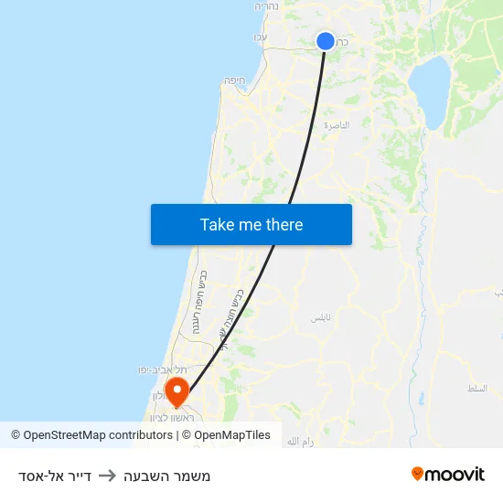 דייר אל-אסד to משמר השבעה map