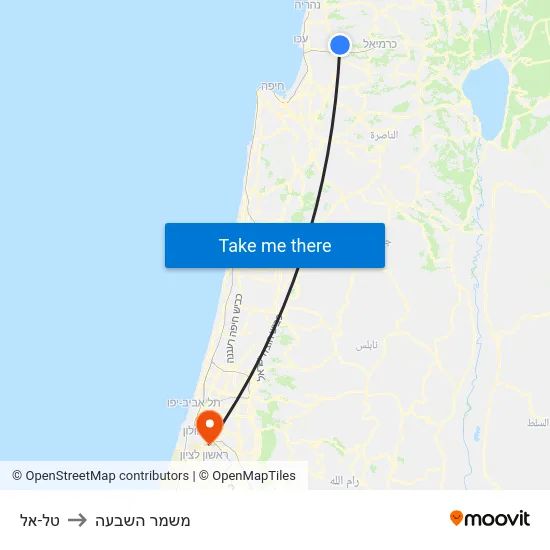 טל-אל to משמר השבעה map