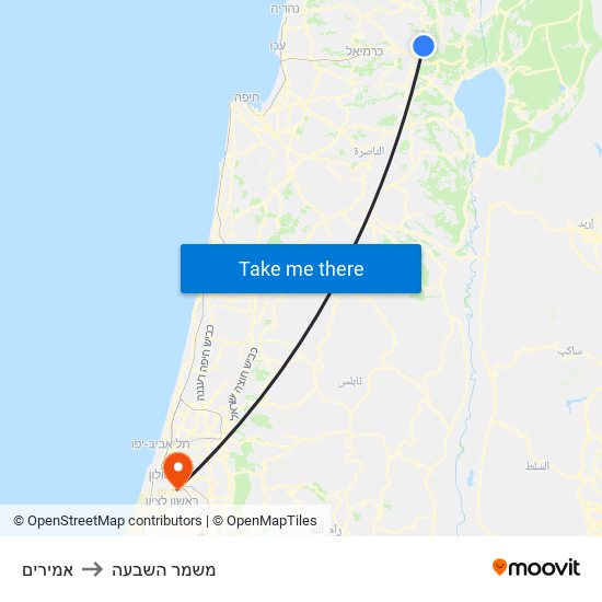 אמירים to משמר השבעה map