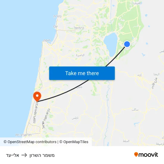 אלי-עד to משמר השרון map