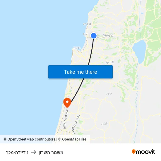 ג'דיידה-מכר to משמר השרון map