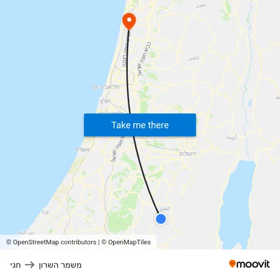 חגי to משמר השרון map