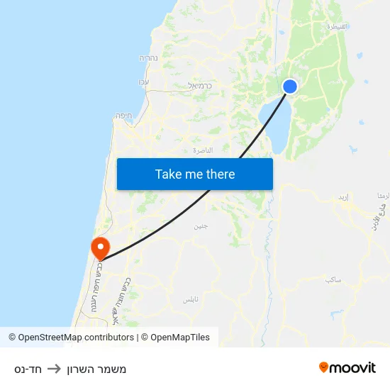 חד-נס to משמר השרון map
