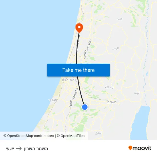 ישעי to משמר השרון map