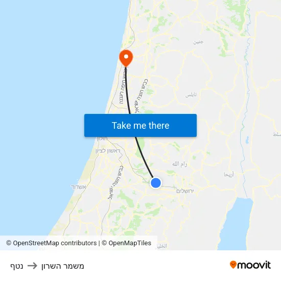 נטף to משמר השרון map