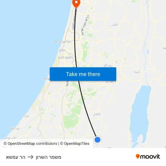 הר עמשא to משמר השרון map