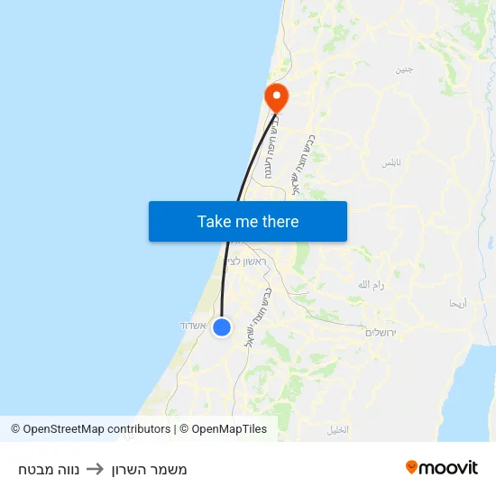 נווה מבטח to משמר השרון map