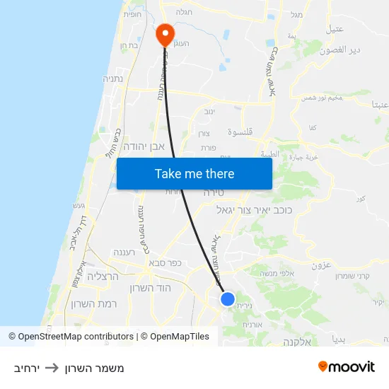 ירחיב to משמר השרון map