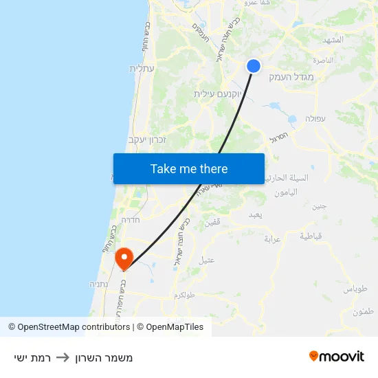 רמת ישי to משמר השרון map