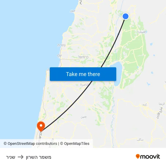 שניר to משמר השרון map