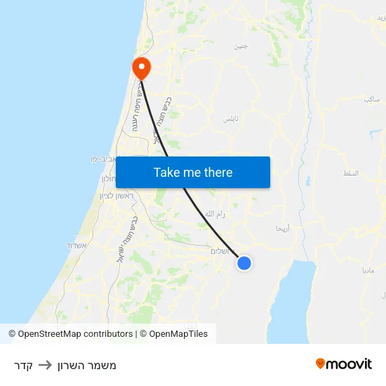 קדר to משמר השרון map