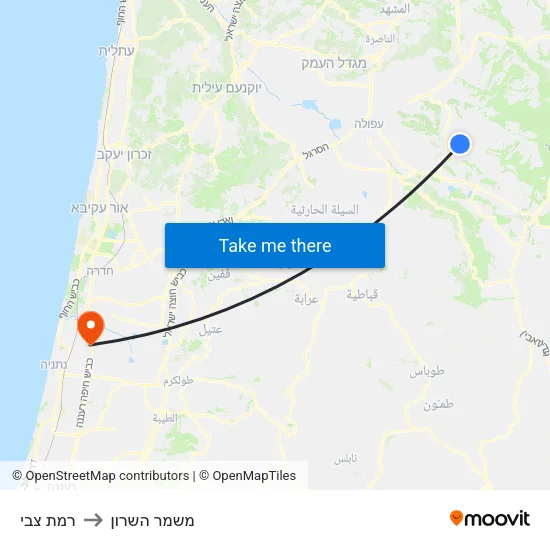 רמת צבי to משמר השרון map