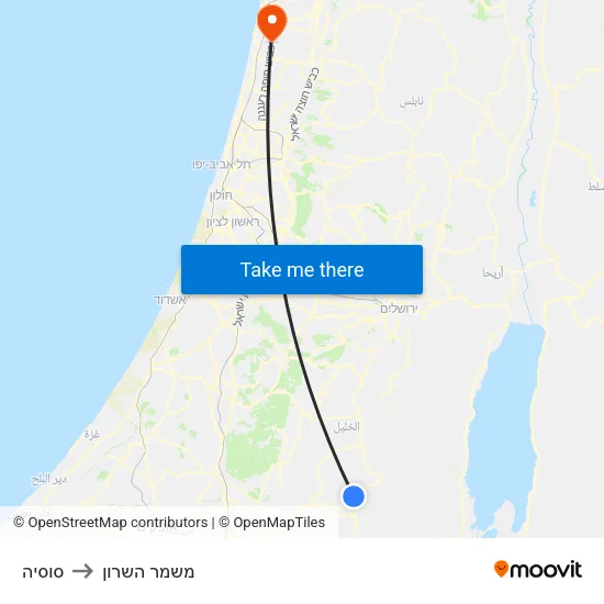 סוסיה to משמר השרון map
