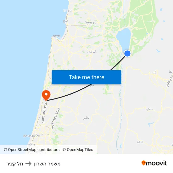 תל קציר to משמר השרון map