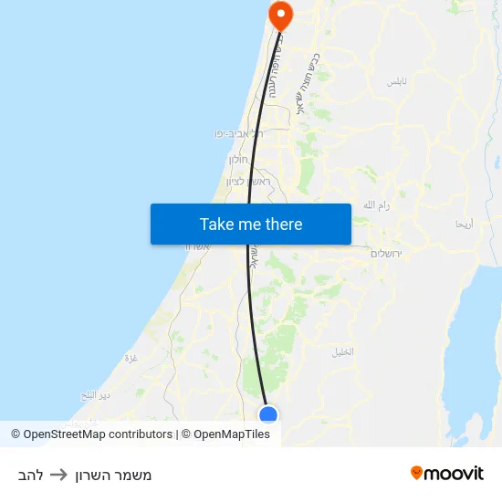 להב to משמר השרון map