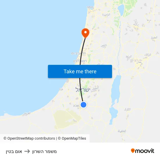 אום בטין to משמר השרון map