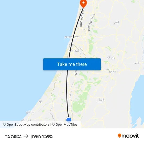 גבעות בר to משמר השרון map