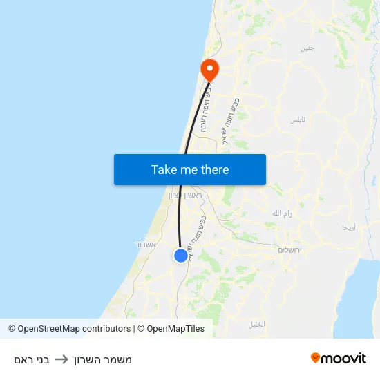 בני ראם to משמר השרון map