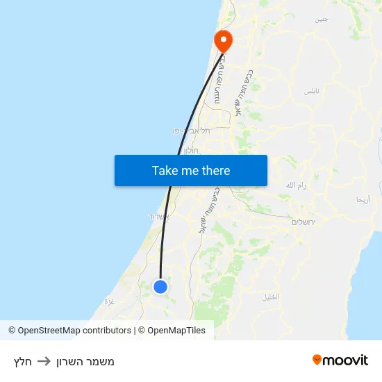 חלץ to משמר השרון map