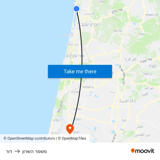 דור to משמר השרון map