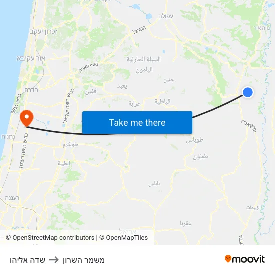 שדה אליהו to משמר השרון map