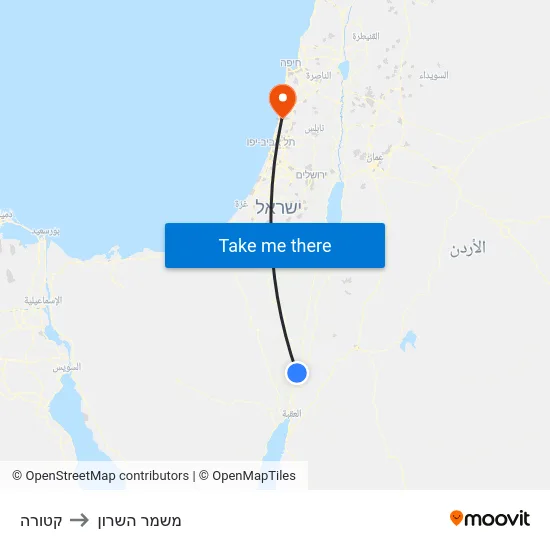 קטורה to משמר השרון map