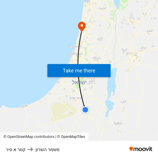 קסר א סיר to משמר השרון map