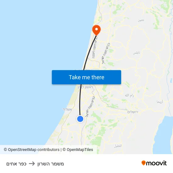 כפר אחים to משמר השרון map