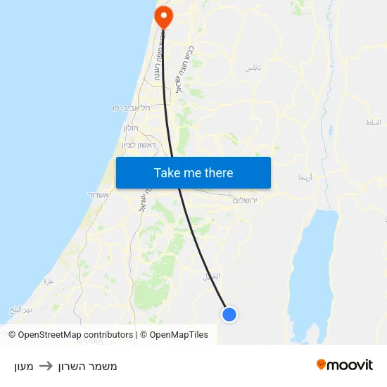מעון to משמר השרון map