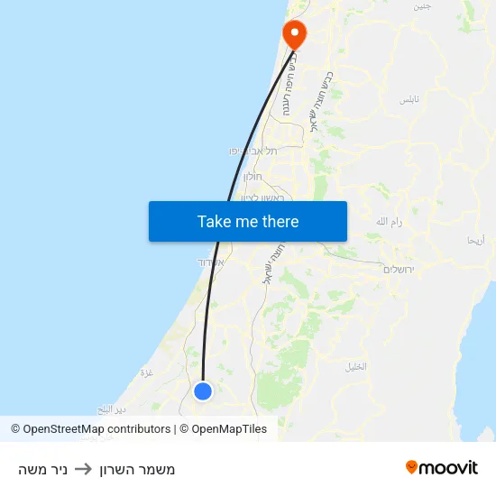 ניר משה to משמר השרון map