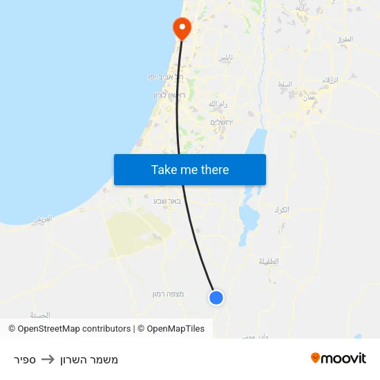 ספיר to משמר השרון map