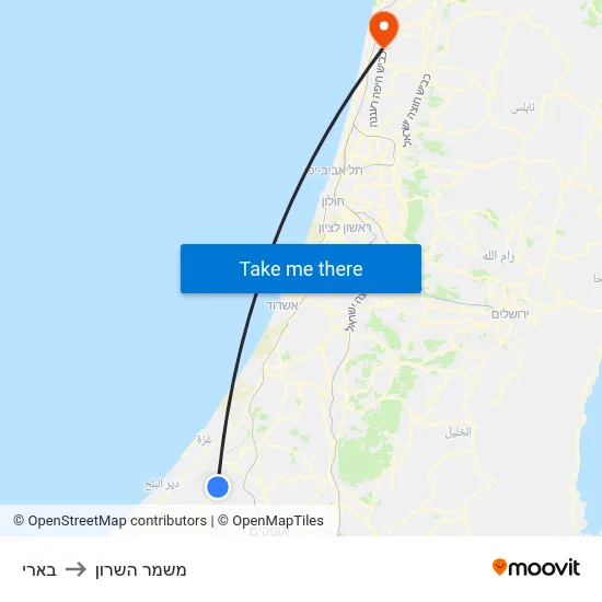 בארי to משמר השרון map