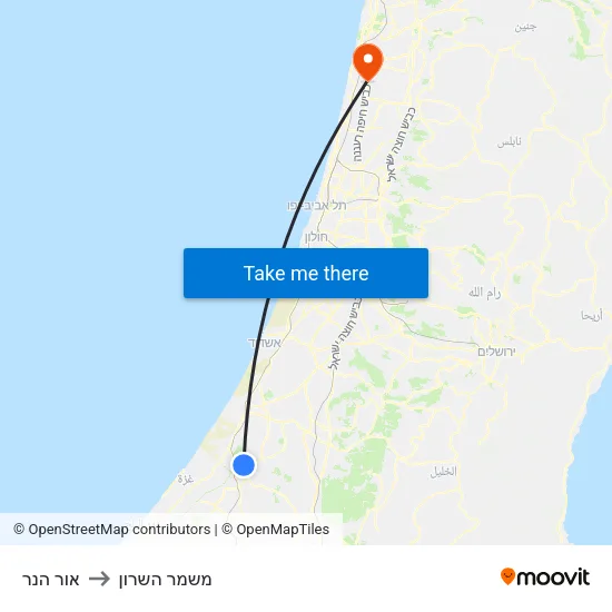 אור הנר to משמר השרון map
