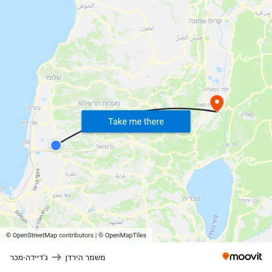 ג'דיידה-מכר to משמר הירדן map