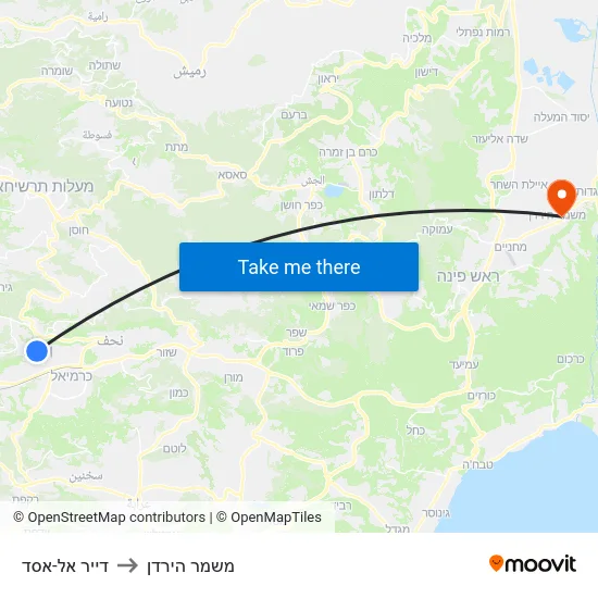 דייר אל-אסד to משמר הירדן map