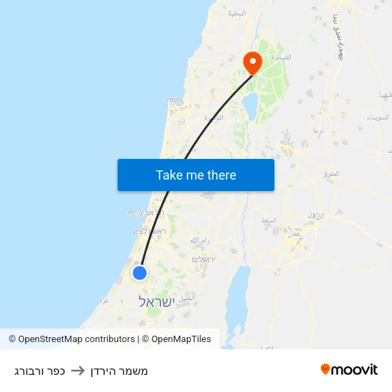 כפר ורבורג to משמר הירדן map