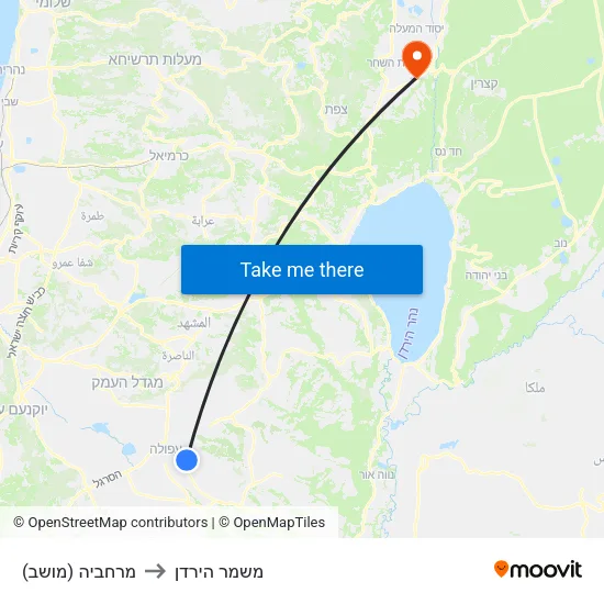 מרחביה (מושב) to משמר הירדן map