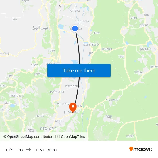 כפר בלום to משמר הירדן map