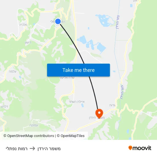 רמות נפתלי to משמר הירדן map