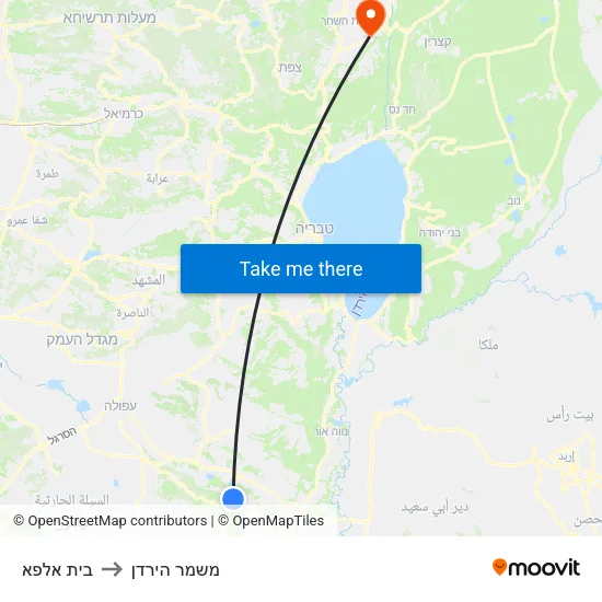 בית אלפא to משמר הירדן map
