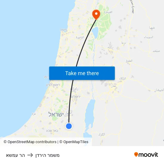 הר עמשא to משמר הירדן map