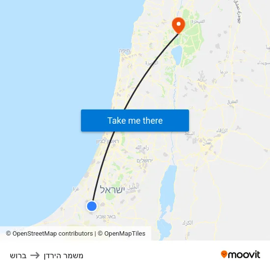 ברוש to משמר הירדן map
