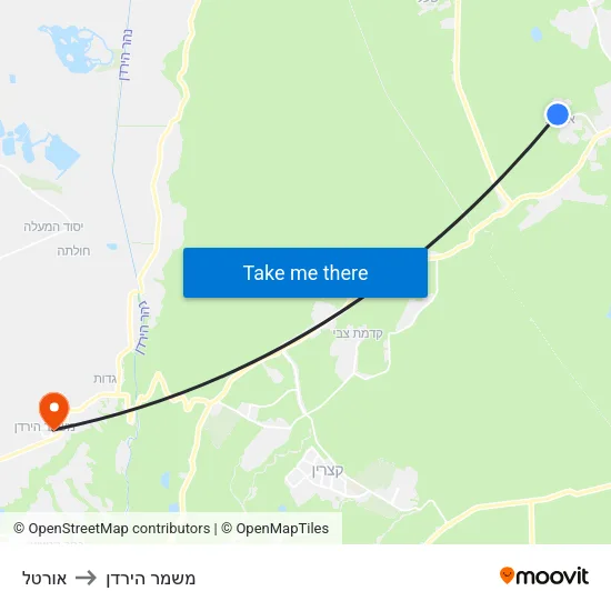 אורטל to משמר הירדן map